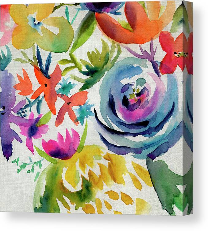 Botanical Canvas Print featuring the painting Summer Spectrum I #1 by Chariklia Zarris