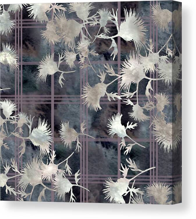 Thistle Canvas Print featuring the digital art Thistle Plaid by Sand And Chi