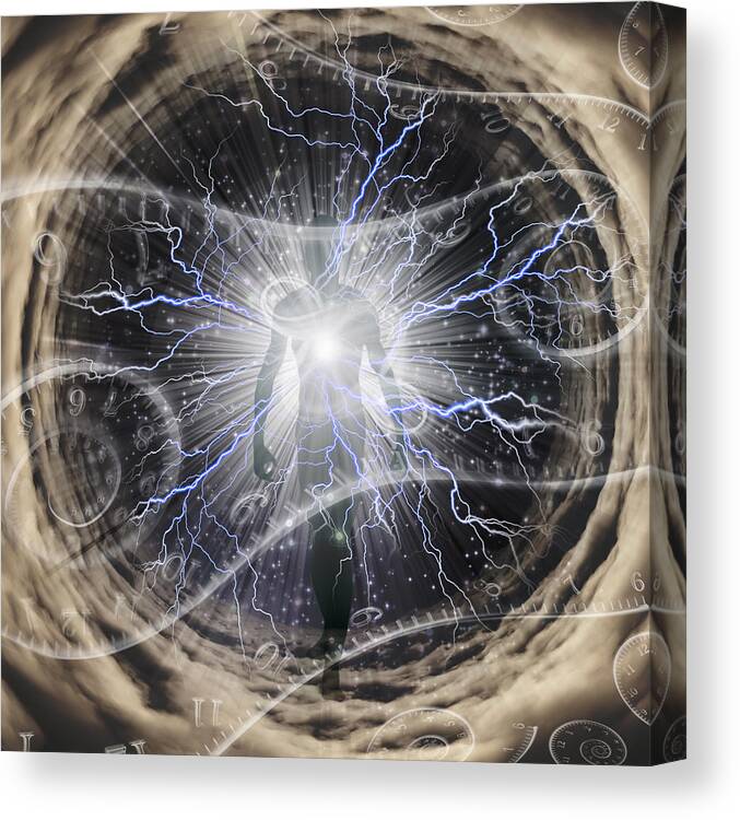 Abstract Canvas Print featuring the digital art Tunnel of time #1 by Bruce Rolff