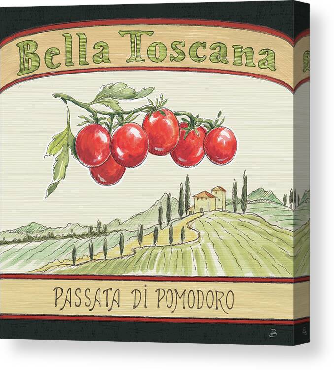 Advertisement Canvas Print featuring the painting Tuscan Flavor V #1 by Daphne Brissonnet