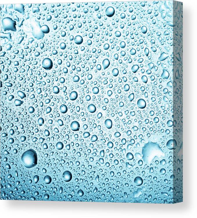 Material Canvas Print featuring the photograph Water Drops Background #1 by Ultramarinfoto