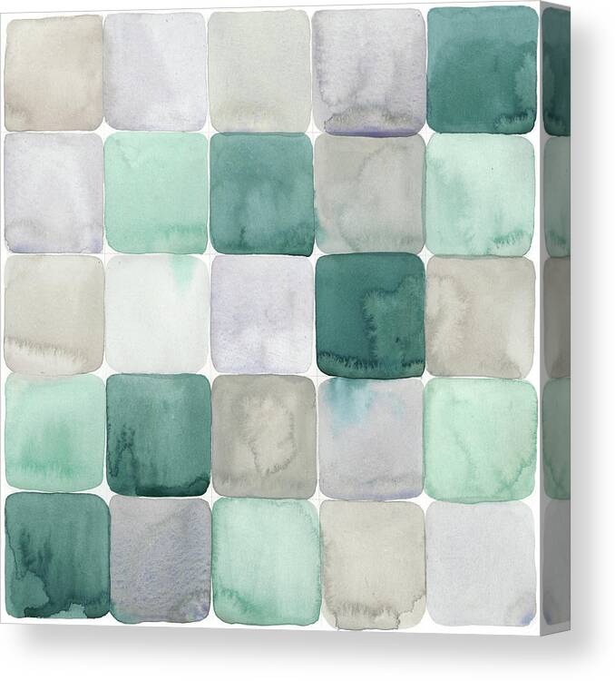 Abstract Canvas Print featuring the painting Watercolor Window Panes II #1 by Grace Popp