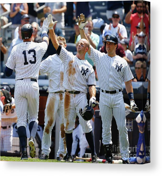 People Canvas Print featuring the photograph Kansas City Royals V New York Yankees by Al Bello