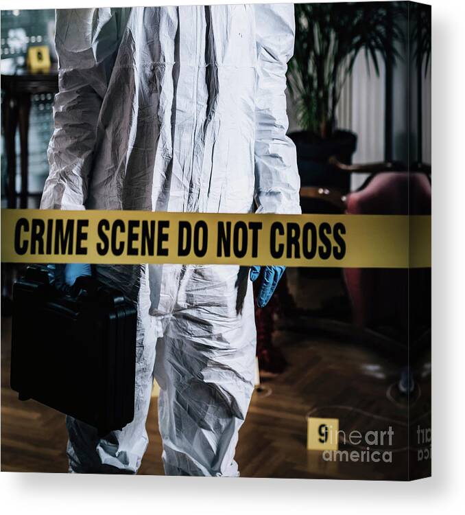 Police Canvas Print featuring the photograph Crime Scene Investigation #15 by Microgen Images/science Photo Library