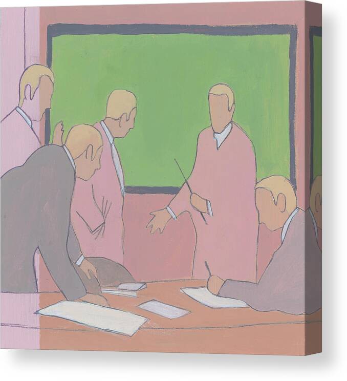 Administration Canvas Print featuring the drawing Business Meeting #2 by CSA Images