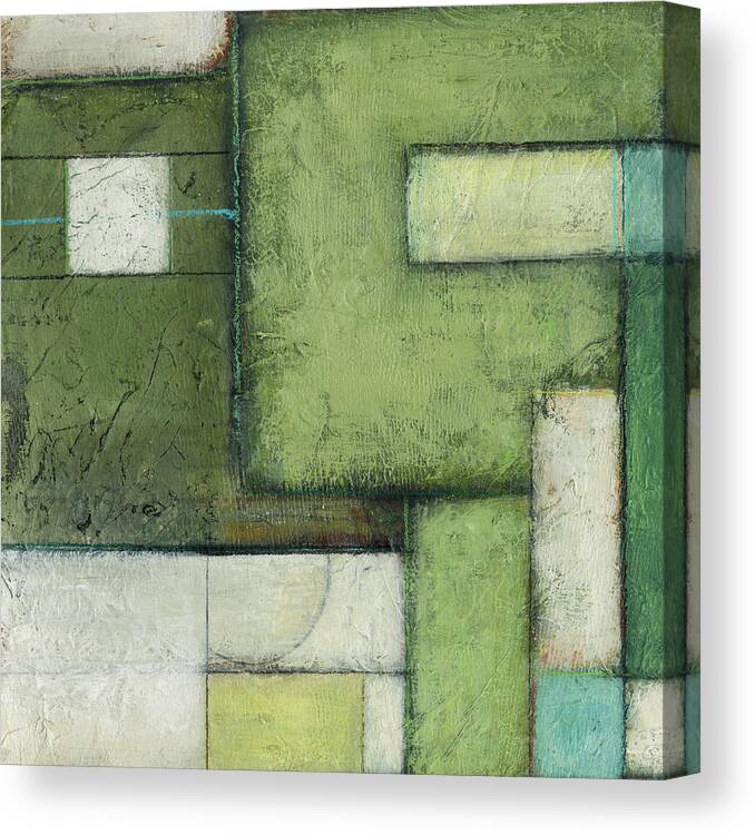 Abstract Canvas Print featuring the painting Green Space I #2 by Beverly Crawford
