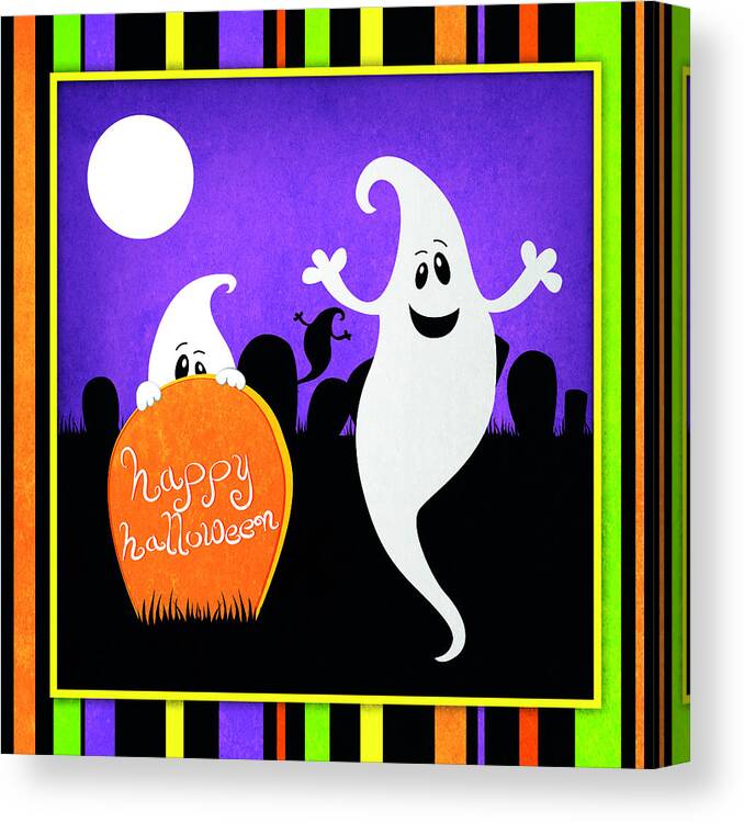 Halloween Canvas Print featuring the digital art Halloween Ghost #2 by Josefina