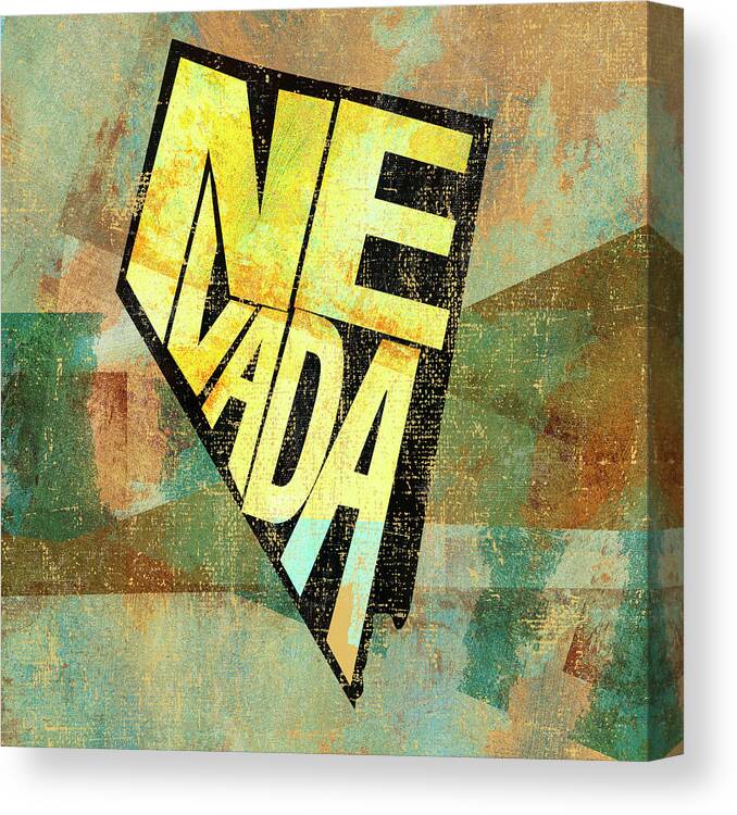 State Canvas Print featuring the mixed media Nevada #2 by Art Licensing Studio