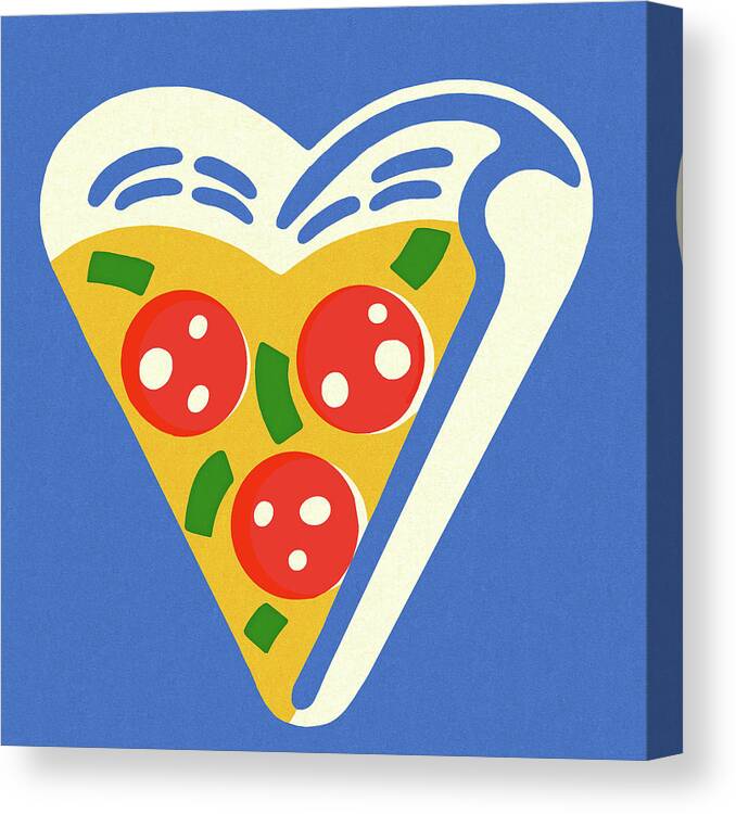Blue Canvas Print featuring the drawing Slice of Pizza by CSA Images