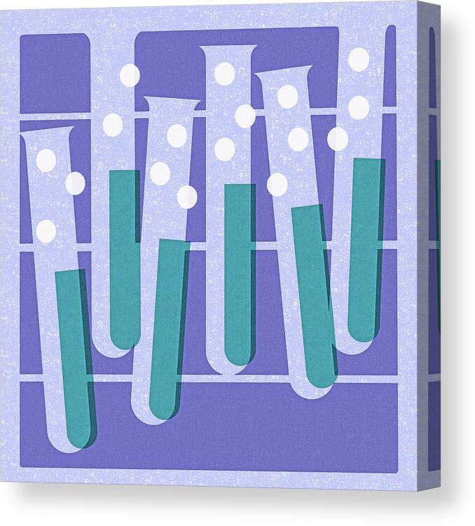 Biology Canvas Print featuring the drawing Test Tubes #2 by CSA Images