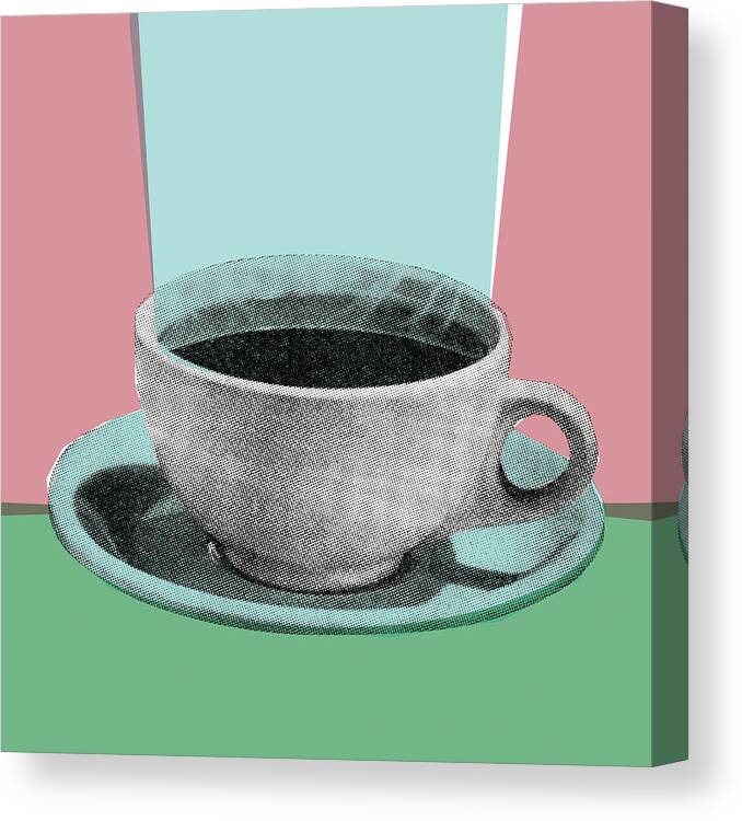 Aroma Canvas Print featuring the drawing Cup of Coffee #23 by CSA Images