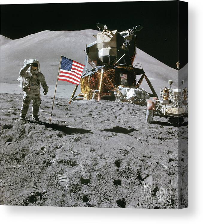 Falcon Canvas Print featuring the photograph Apollo 15 Lunar Surface Exploration #3 by Nasa/science Photo Library