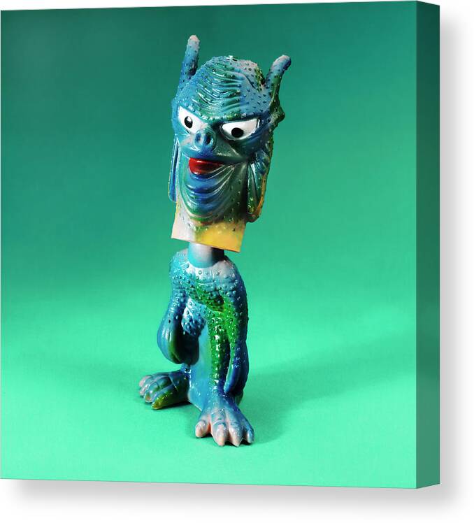 Afraid Canvas Print featuring the drawing Blue Monster #3 by CSA Images