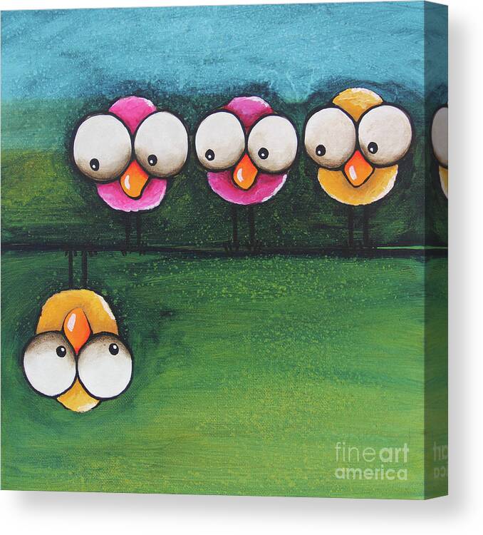 Bird Canvas Print featuring the painting The Odd Guy #3 by Lucia Stewart