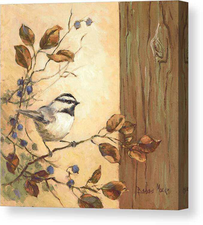 38984 Chickadee Square I Canvas Print featuring the painting 38984 Chickadee Square I by Barbara Mock