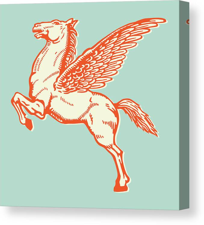 Animal Canvas Print featuring the drawing Pegasus #4 by CSA Images