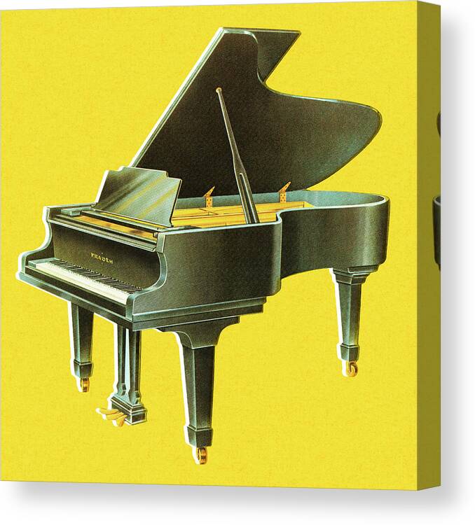 Campy Canvas Print featuring the drawing Grand Piano by CSA Images