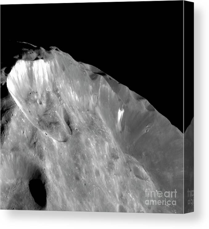 Astronomical Canvas Print featuring the photograph Saturn's Moon Phoebe #6 by Nasa/science Photo Library