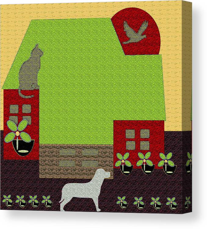 Art Canvas Print featuring the digital art 61.	Little House Painting 62.	 by Miss Pet Sitter