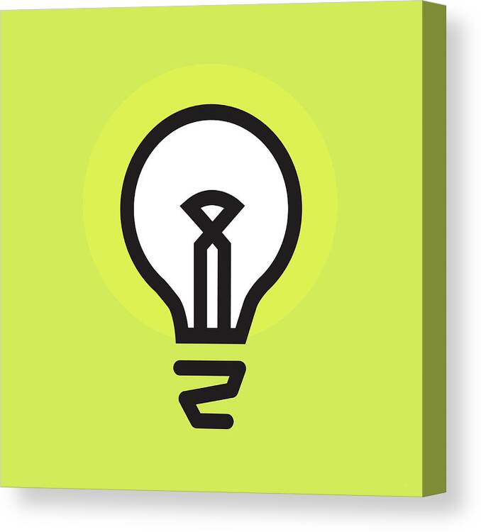 Bright Canvas Print featuring the drawing Lightbulb #7 by CSA Images