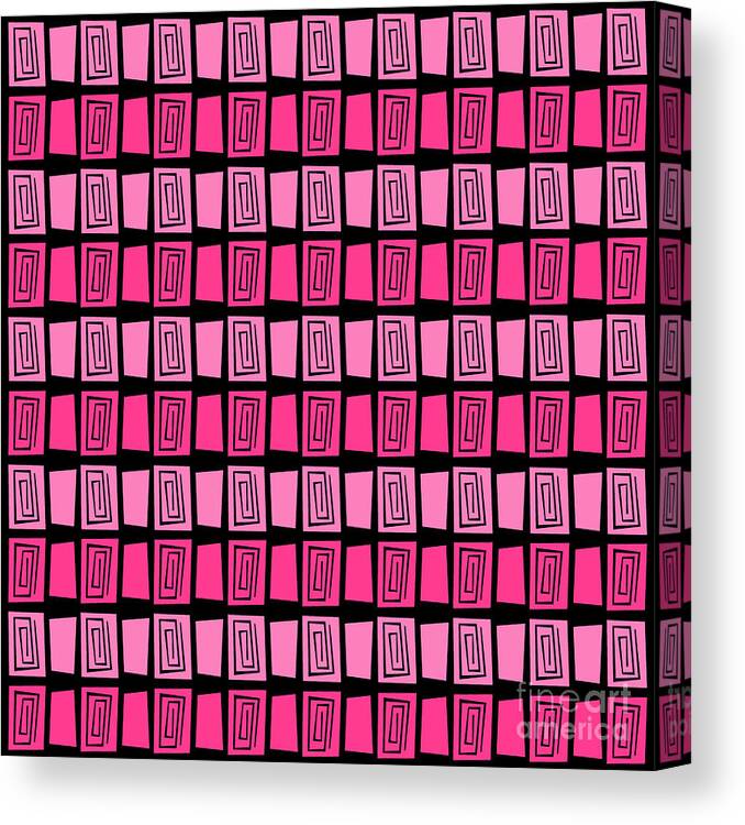 Pink Canvas Print featuring the digital art Mid Century Modern Maze by Donna Mibus