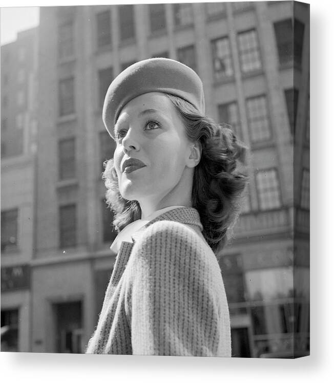 Human Interest Canvas Print featuring the photograph The American Look- Changing standards of fashion for young women in the 1940s. #7 by Nina Leen