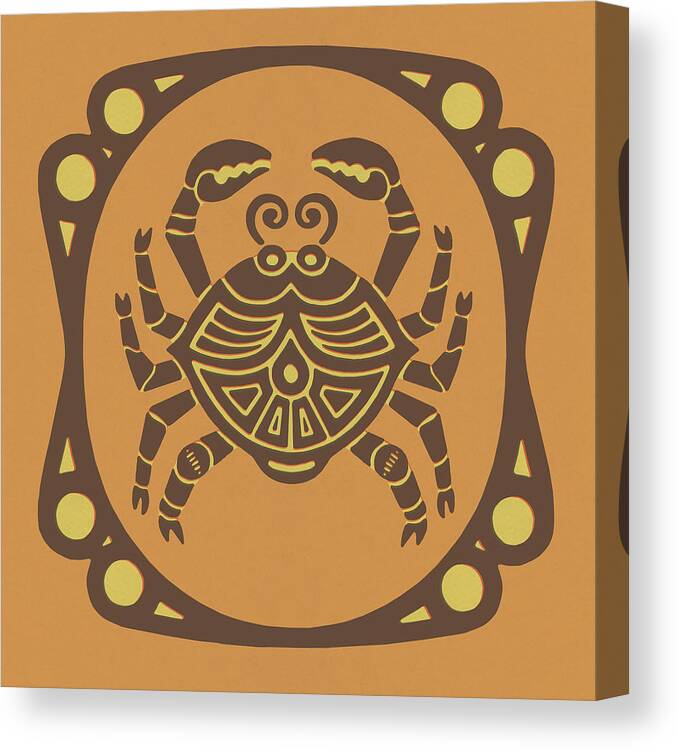 Astrology Canvas Print featuring the drawing Cancer Zodiac Symbol #9 by CSA Images