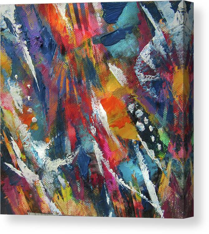 Cold Wax Canvas Print featuring the painting Abstract 619-19B by Jean Batzell Fitzgerald