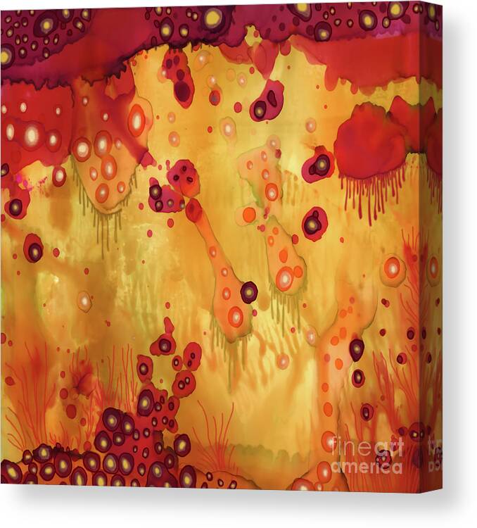 Abstract Canvas Print featuring the painting Abstract Ink 27 by Amy E Fraser