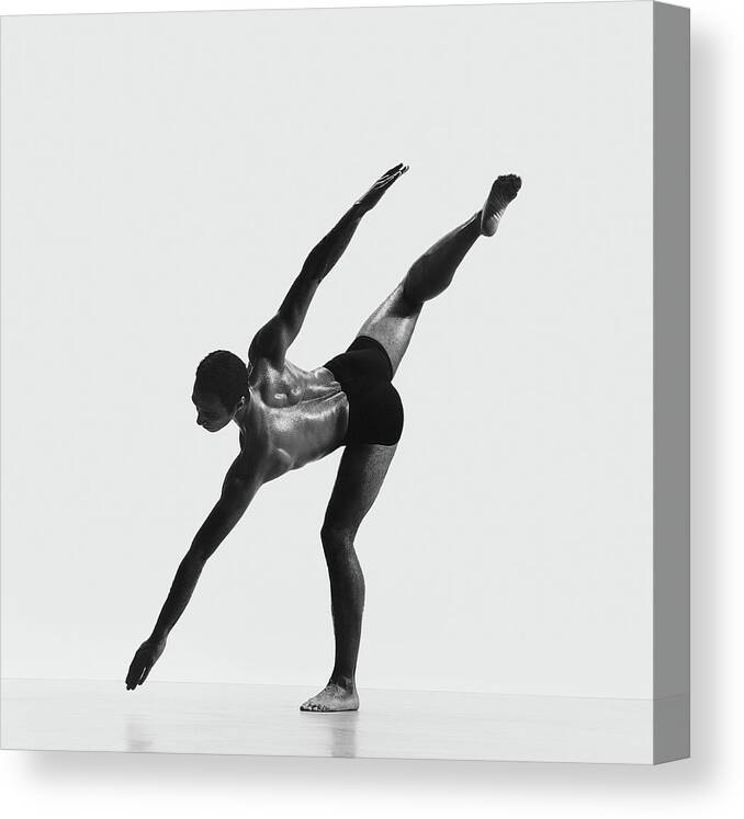 Human Arm Canvas Print featuring the photograph African-american Dancer Standing On One by Chris Nash