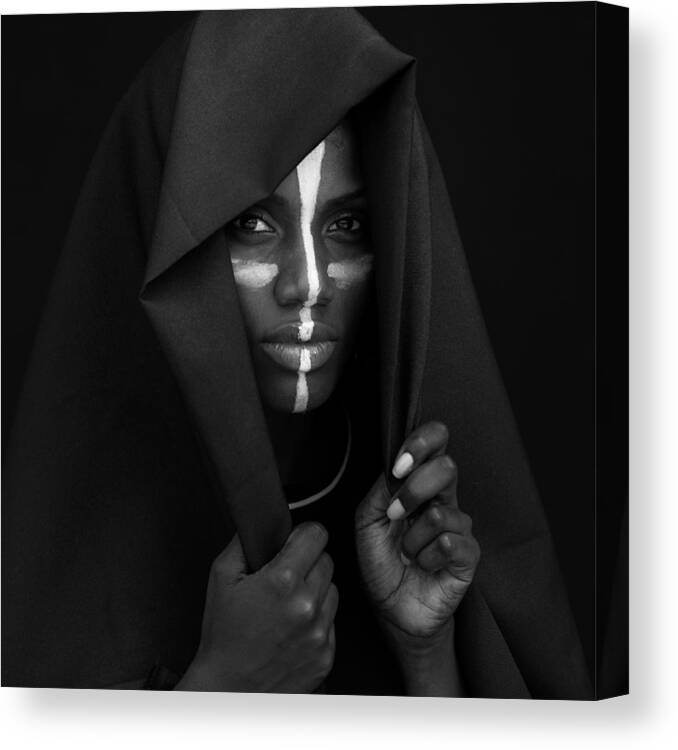 Model Canvas Print featuring the photograph Africana by Tomasz Solinski