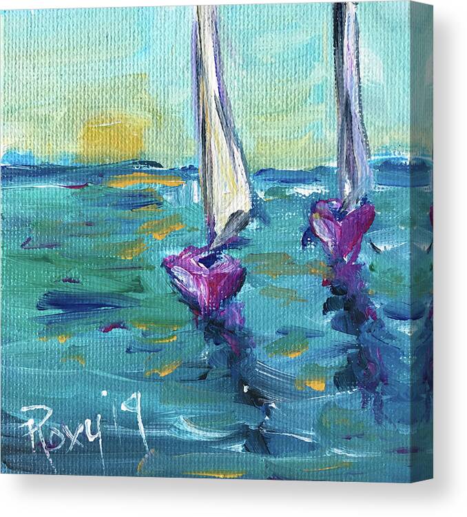 Sailboats Canvas Print featuring the painting Afternoon Sail by Roxy Rich