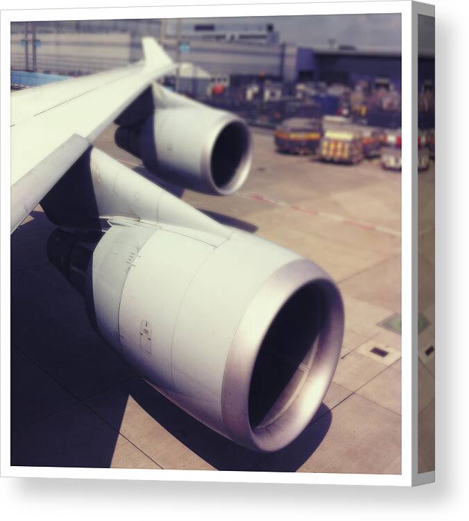 Transfer Print Canvas Print featuring the photograph Aircraft Engines by Ixefra