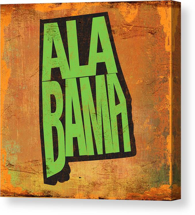 State Canvas Print featuring the mixed media Alabama by Art Licensing Studio