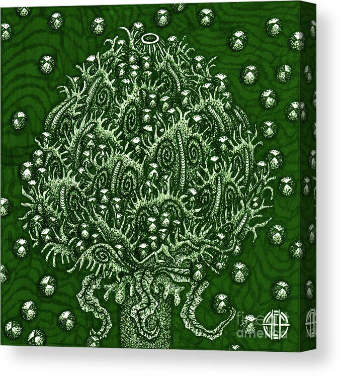 Boho Canvas Print featuring the drawing Alien Bloom 15 by Amy E Fraser
