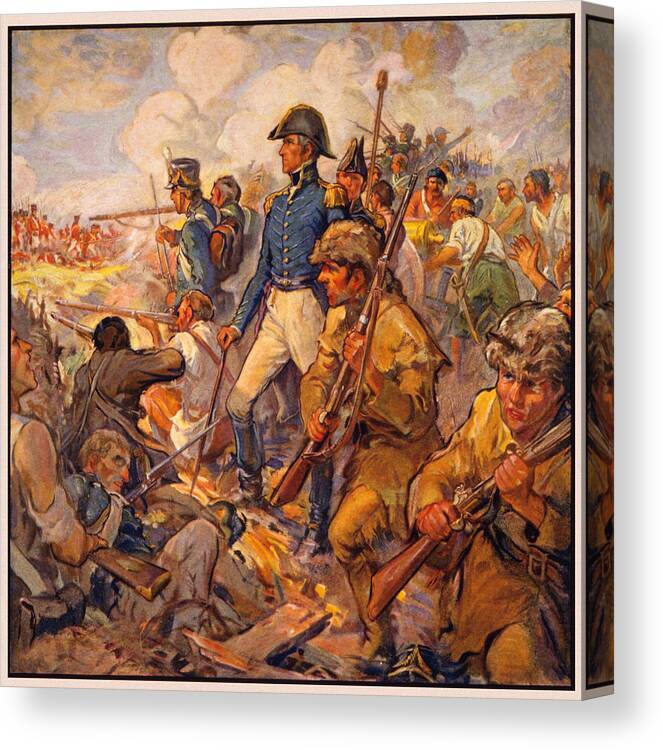 War Of 1812 Canvas Print featuring the painting Andrew Jackson at the Battle of New Orleans by Frederick Coffay Yohn