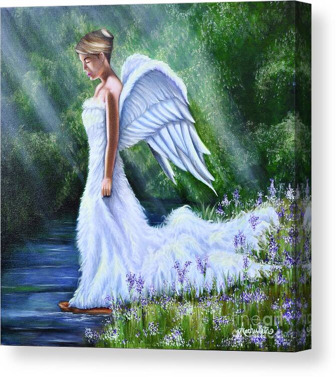 Angel Canvas Print featuring the painting Angel by Ruben Archuleta - Art Gallery
