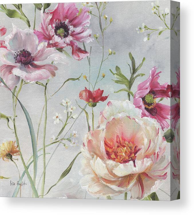 Blue Canvas Print featuring the painting Antique Garden IIi by Lisa Audit