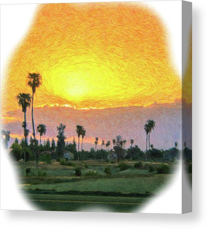Sunrise Canvas Print featuring the drawing Arizona Sunrise by Darrell Foster