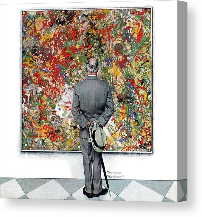 Art Canvas Print featuring the painting Art Connoisseur by Norman Rockwell