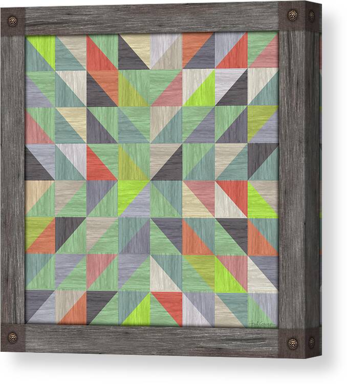 Barn Quilt Weathered 6 Canvas Print featuring the digital art Barn Quilt Weathered 6 by Holli Conger