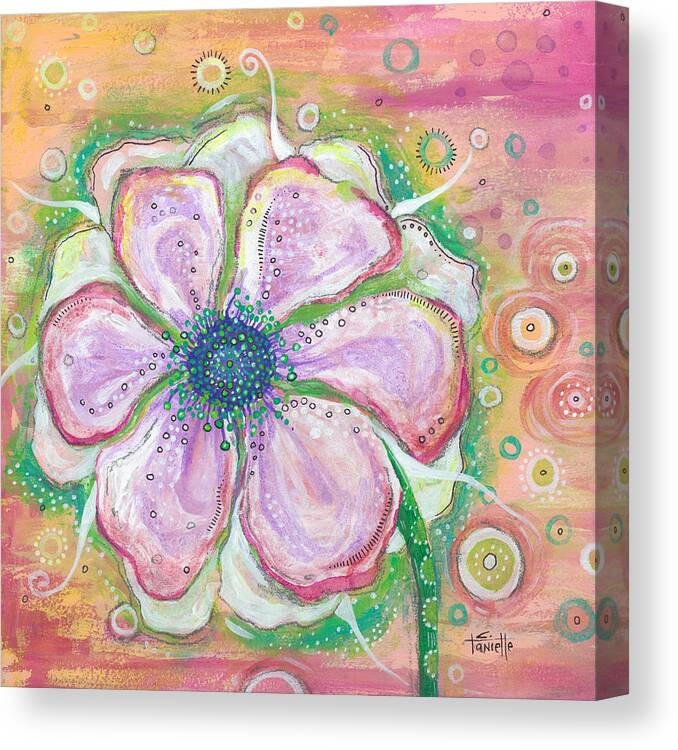 Flower Painting Canvas Print featuring the painting Be Still My Heart by Tanielle Childers