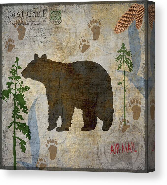 Bear Lodge Canvas Print featuring the mixed media Bear Lodge by Lightboxjournal