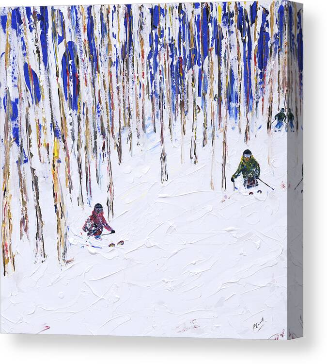 Vail Canvas Print featuring the painting Beaver Creek and Vail Ski Print by Pete Caswell