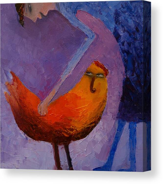 Birdgirl Canvas Print featuring the painting Birdgirl by Suzy Norris