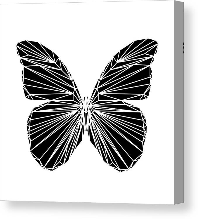 Butterfly Canvas Print featuring the digital art Black Butterfly by Naxart Studio