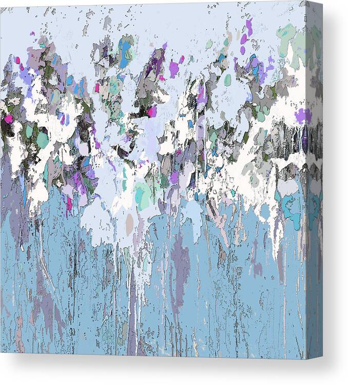 Abstract Art Canvas Print featuring the painting Blue Bloom II by Tracy-Ann Marrison