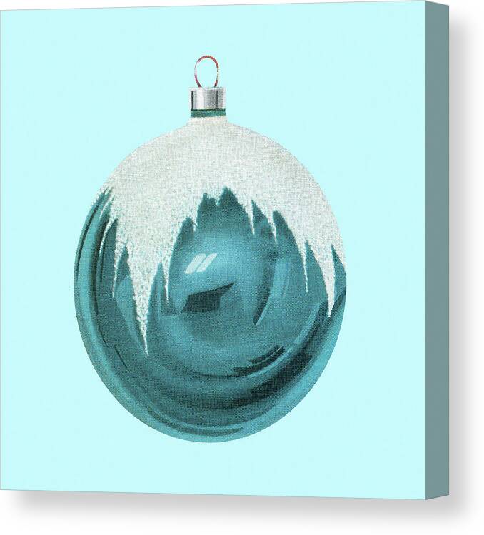 Blue Canvas Print featuring the drawing Blue Christmas Ornament by CSA Images