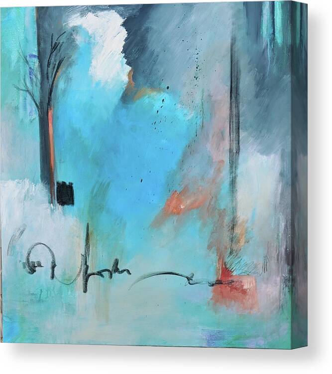 Blue Canvas Print featuring the painting Blue Note by Jillian Goldberg