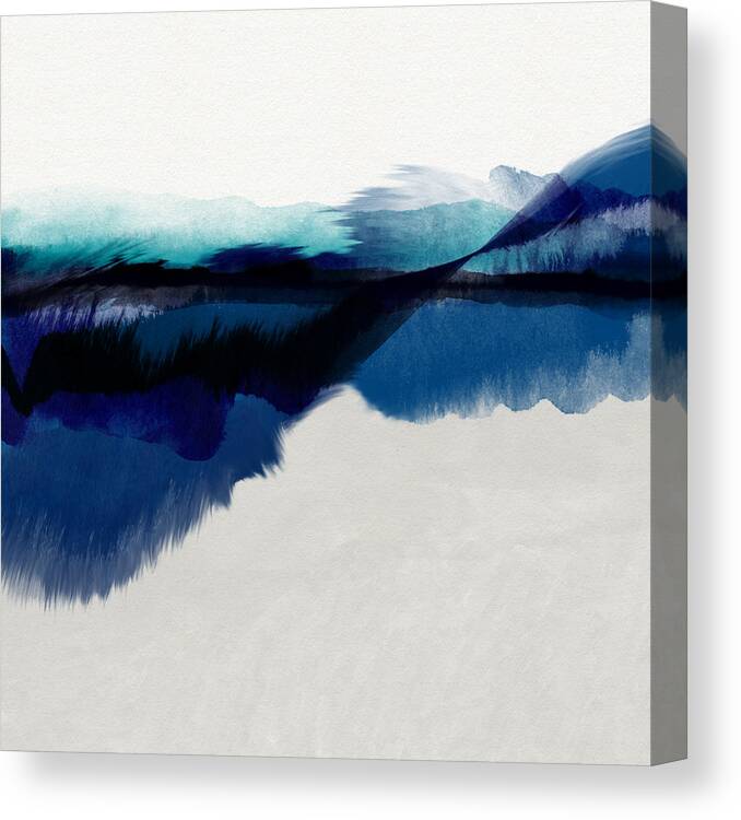 Abstract Canvas Print featuring the mixed media Blue Vista- Art by Linda Woods by Linda Woods